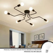 Modernista csillár Hexa 6, 6x E27, Fekete, Modern Design