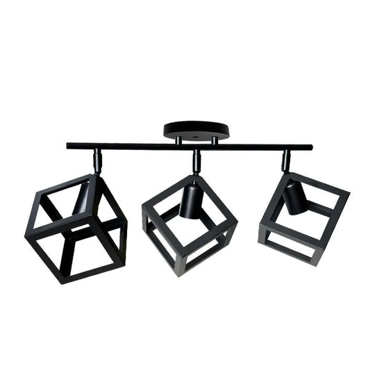Csillár FORMA CUB -STRUKTUR Trio, 3xE27, fekete, fém Ipari csillárok Alapértelmezett cím Alessandro Design