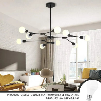 Architek Nona Chandelier, 9x E27, fekete, fém