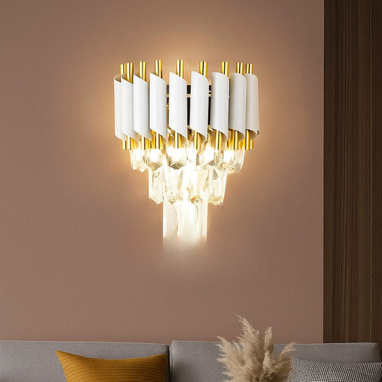 Kristály csillár lámpa VERSAILLES Piccolo, 2xE14, fehér, alapértelmezett belső fali lámpa Cím Alessandro Design