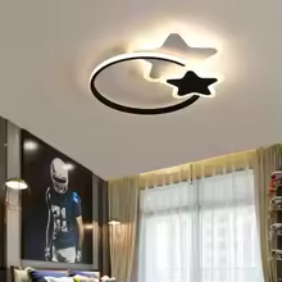 LED -csillár Sandrina 106W távirányítóval, csillag, hideg/forró/semleges fény, fehér, fekete fehér