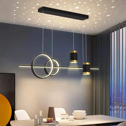 LED -csillár felfüggesztette a Paulina 74W távirányítót, hideg/forró/semleges fény, instabil, fekete, állítható magasság