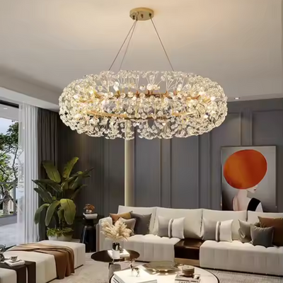 Csillár kristály segovia magno 5x e14, 60 cm átmérőjű, fényes arany, állítható magasság