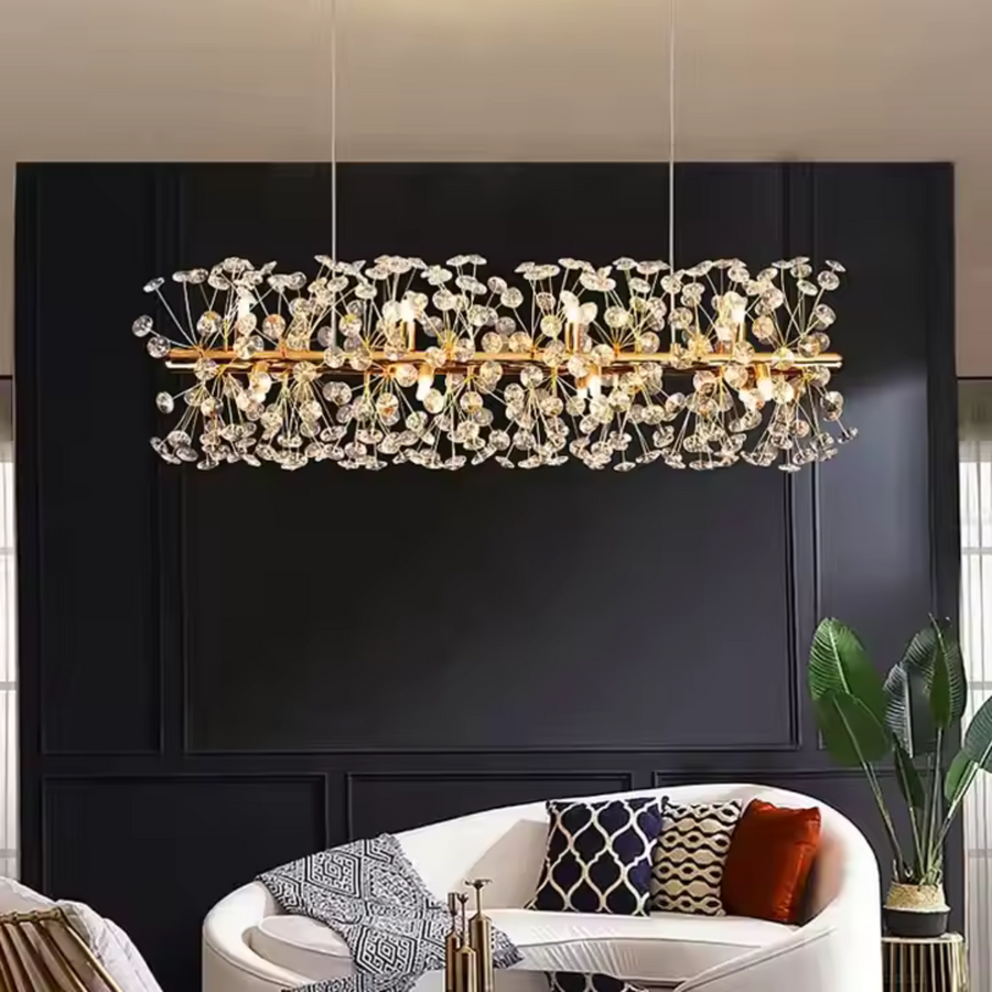 Crystal Chandelier Minuet 9x G9, 70 cm hosszúság, fényes arany, állítható magasság