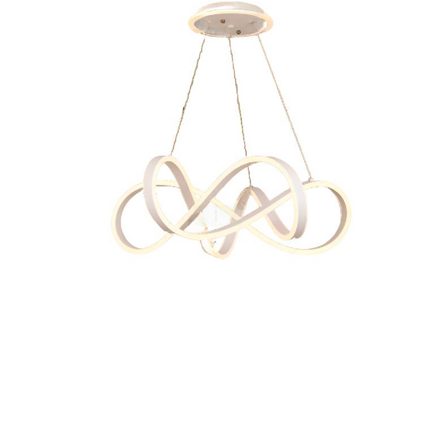 LED -csillár, amely Infinity Halo 138W távirányítóval felfüggesztette, hideg/forró/semleges fény, fehér, fehér, állítható magasság