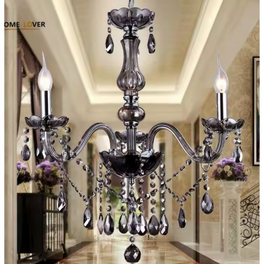 Crystal Cryedrich csillár, 5xe14, 48 cm átmérőjű, fekete, állítható magasság