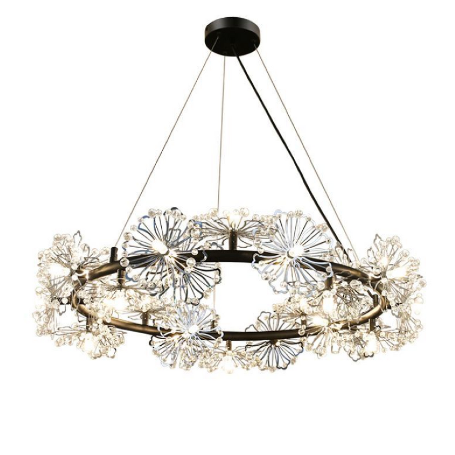Crystal Chandelier Peterhof Magno, 62 cm átmérőjű, 25xg4, fekete, állítható magasság