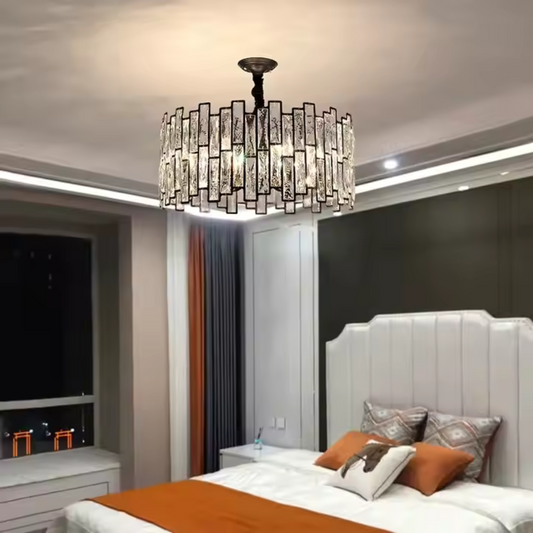 Crystal Chandelier Malbork Eleganza 6xe27, 49 cm átmérőjű, fekete, állítható magasság