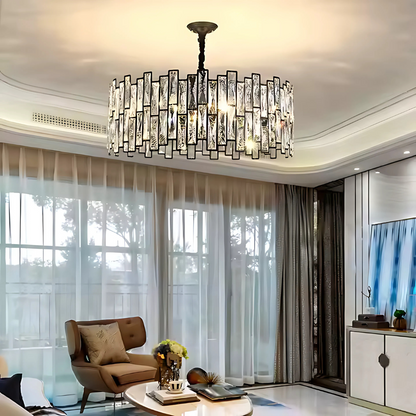 Crystal Chandelier Malbork Eleganza 6xe27, 49 cm átmérőjű, fekete, állítható magasság