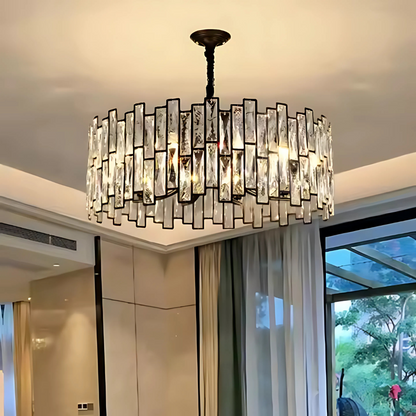 Crystal Chandelier Malbork Eleganza 6xe27, 49 cm átmérőjű, fekete, állítható magasság