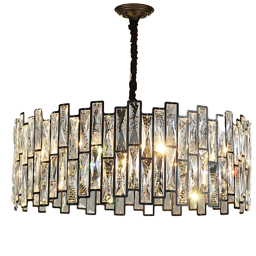 Crystal Chandelier Malbork Eleganza 6xe27, 49 cm átmérőjű, fekete, állítható magasság