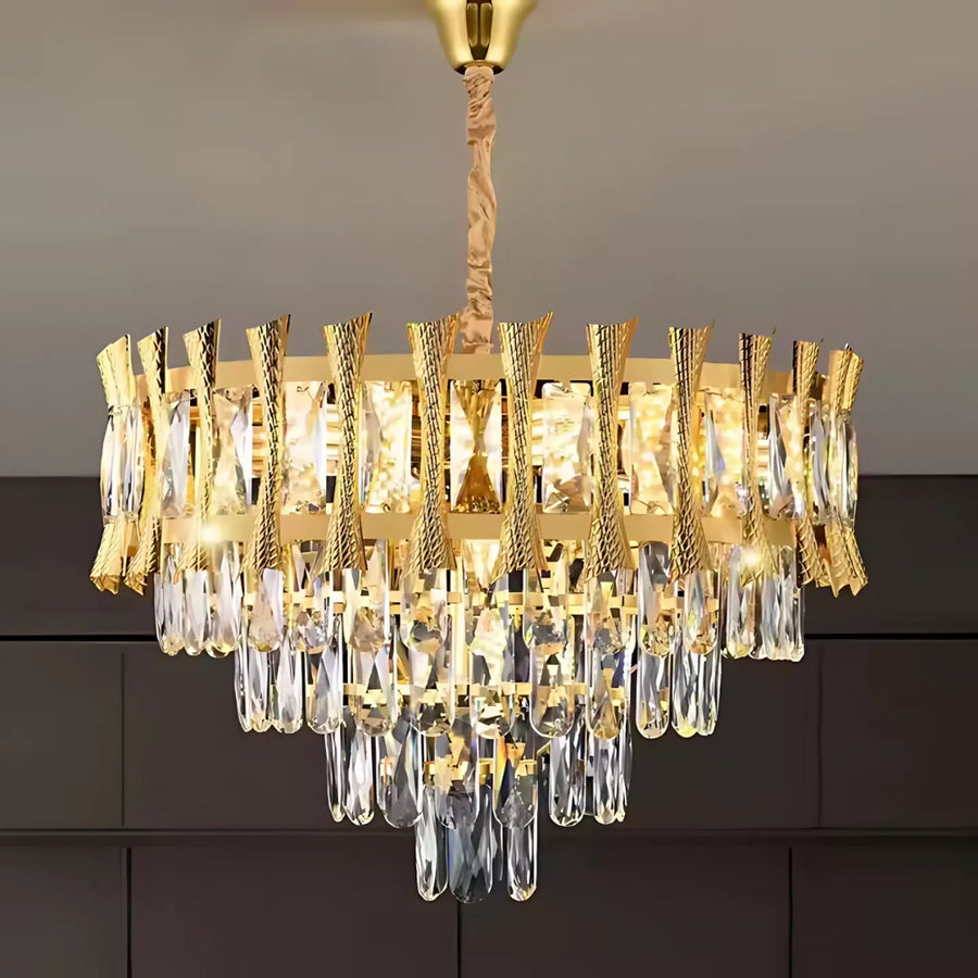 Csillár kristály csillár Hampton Noble 5xe14, 40 cm átmérőjű, fényes arany, állítható magasság