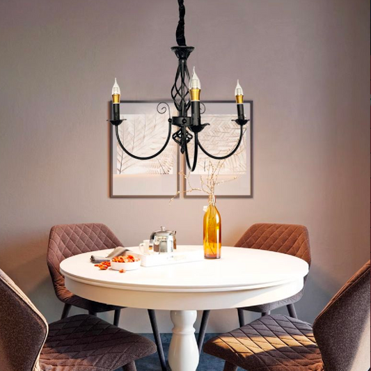 Mioara Crystal Chandelier, 3xe14, fekete, állítható magasság