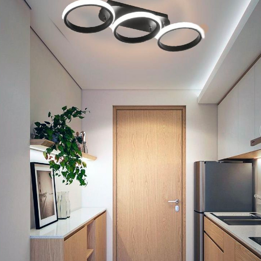 LED LED LED Elio Tscano, 24W, 3 kör, hideg/forró/semleges fény, fekete fekete