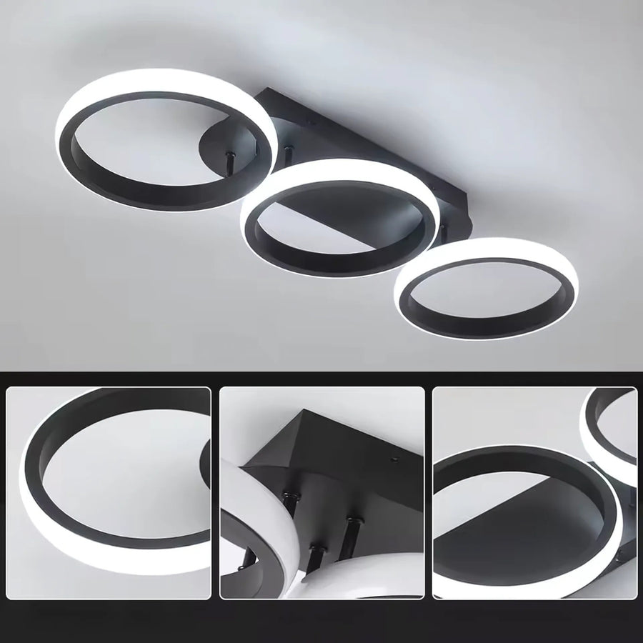 LED LED Elio 24W, 3 kör, lineáris, hideg/forró/semleges fény, fekete