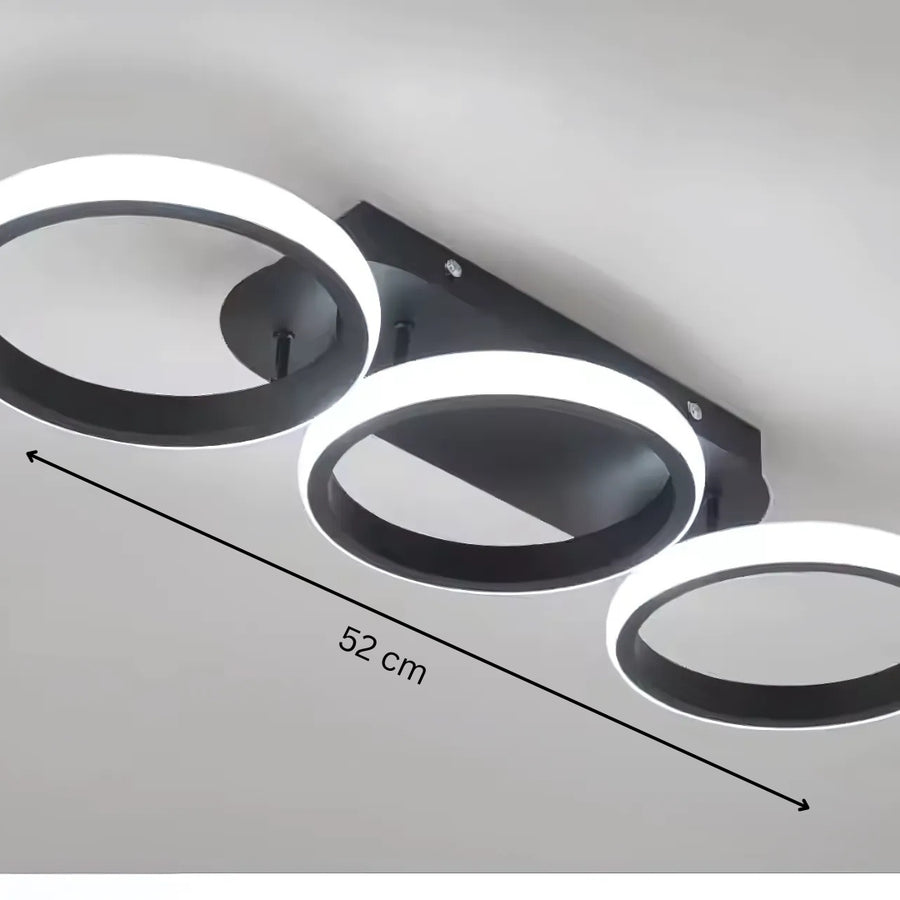 LED LED Elio 24W, 3 kör, lineáris, hideg/forró/semleges fény, fekete