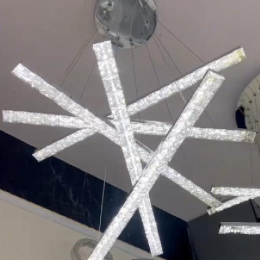 LED -csillár Liboria távirányítóval, 64W, hideg/forró/semleges fény, instabil, ezüst
