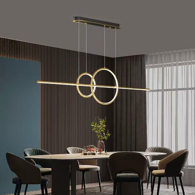A LED -csillárot 42W -os Cassandra távirányítóval, hideg/forró/semleges fényvel felfüggesztették, arany, arany, állítható magasság
