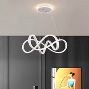 LED -csillár, amely Infinity Halo 138W távirányítóval felfüggesztette, hideg/forró/semleges fény, fehér, fehér, állítható magasság