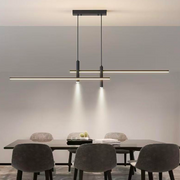 A LED -csillár 24W -os, lineáris, hideg/forró/semleges, fekete, fekete, állítható fényvel felfüggesztette