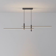 A LED -csillár 24W -os, lineáris, hideg/forró/semleges, fekete, fekete, állítható fényvel felfüggesztette