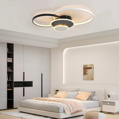 LED -csillár Libra távirányítóval, 82W, 4 kör, hideg/forró/semleges fény, instabil, fekete
