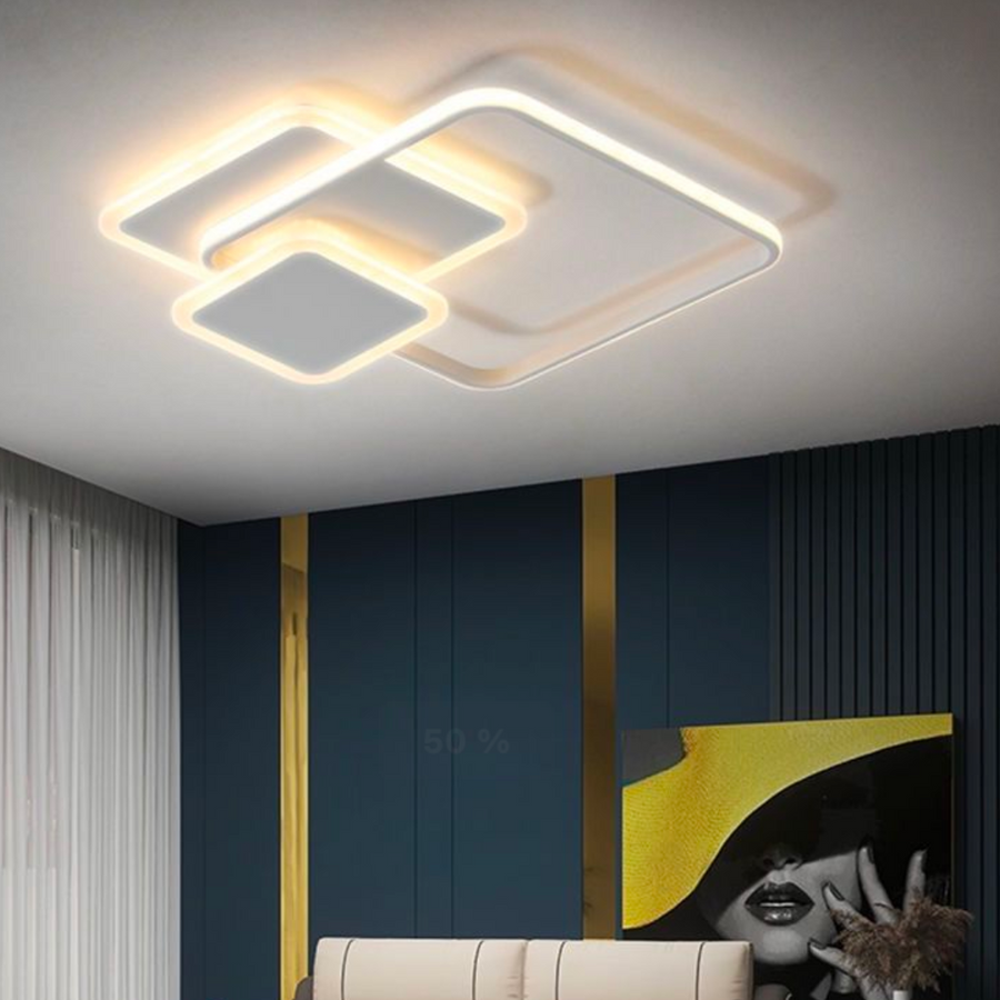 LED -csillár Anemona 75W távirányítóval, 3 négyzet, hideg/forró/semleges fény, instabil, fehér