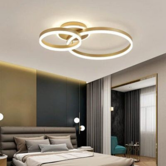 LED -csillár távirányítóval Elisabeth, 72W, 2 kör, hideg/forró/semleges fény, under, aranyszínű