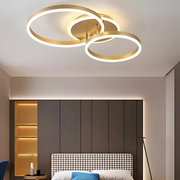 LED -csillár távirányítóval Elisabeth 72W, 2 kör, hideg/forró/semleges fény, zsíros, fényes arany