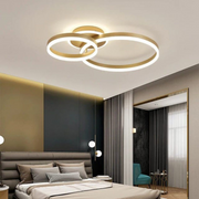 LED -csillár távirányítóval Elisabeth 72W, 2 kör, hideg/forró/semleges fény, zsíros, fényes arany