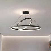 Pagano 31W felfüggesztett LED, 2 kör, hideg/forró/semleges fény, under, fekete, állítható magasság