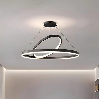 Pagano 31W felfüggesztett LED, 2 kör, hideg/forró/semleges fény, under, fekete, állítható magasság