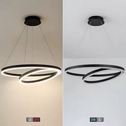 Pagano 31W felfüggesztett LED, 2 kör, hideg/forró/semleges fény, under, fekete, állítható magasság