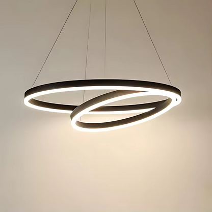 Pagano 31W felfüggesztett LED, 2 kör, hideg/forró/semleges fény, under, fekete, állítható magasság