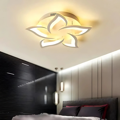 LED -csillár Lotus 74W távirányítóval, 5 szirm, hideg/forró/semleges fény, instabil, fehér
