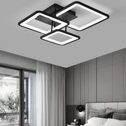 LED -csillár Zoe 64W távirányítóval, 3 négyzet, hideg/forró/semleges fény, instabil, fekete