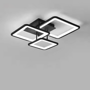 LED -csillár Zoe 64W távirányítóval, 3 négyzet, hideg/forró/semleges fény, instabil, fekete