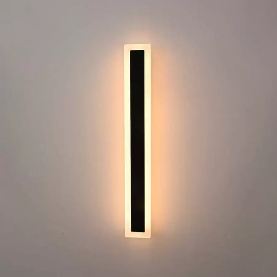 Mack kültéri LED fali lámpa, hossz 60 cm, 8 W, IP65, fém, lineáris, fekete kültéri fali lámpák alapértelmezett cím Alessandro Design