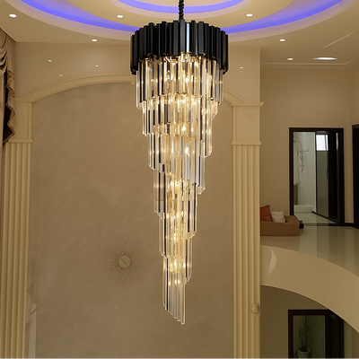 Crystal Chandelier Blois Ascendere, 28xe14, 60 cm átmérőjű, fekete, állítható magasság
