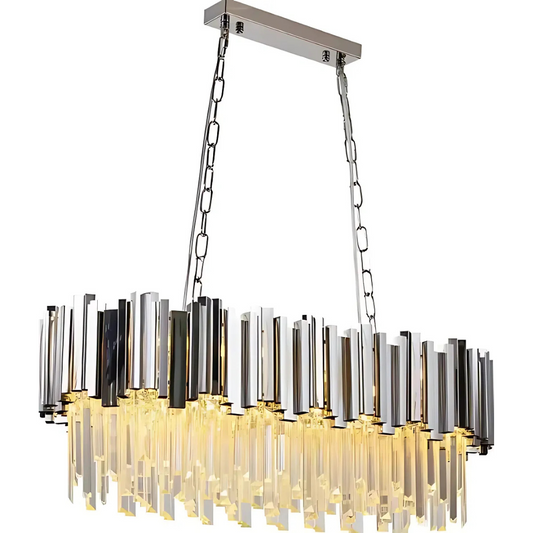 Crystal Chandelier Blois regalis 10xe14, 80 cm átmérőjű, ezüst, állítható magasság