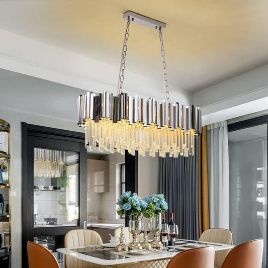 Crystal Chandelier Blois regalis 10xe14, 80 cm átmérőjű, ezüst, állítható magasság
