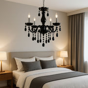 Alnwick Crystal Chandelier Eleganza, 5xe14, 48 cm átmérőjű, fekete, állítható magasság