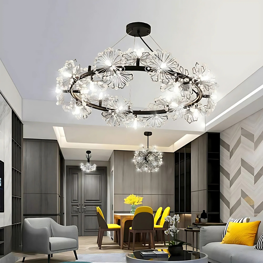 Crystal Chandelier Peterhof Magno, 62 cm átmérőjű, 25xg4, fekete, állítható magasság