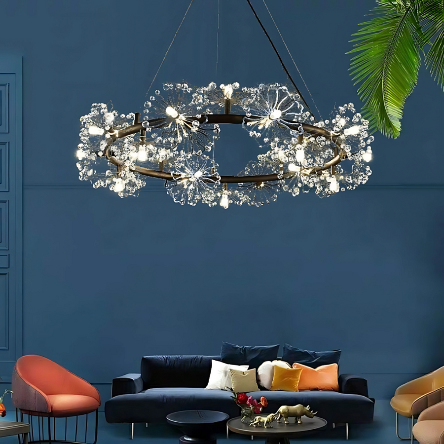 Crystal Chandelier Peterhof Magno, 62 cm átmérőjű, 25xg4, fekete, állítható magasság