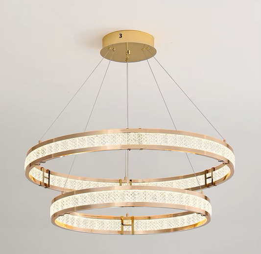 Crystal Chandelier, Magno Linderhof, 75W, 60 cm átmérőjű, hideg/forró/semleges fény, arany, állítható magasság