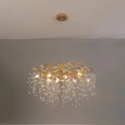 Crystal Chandelier Waltz Rhapsody, 9x G9, arany, 60 cm, állítható magasság