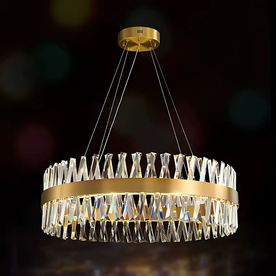 Giuseppe LED -csillár távirányítóval, 95W, Davil, 80 cm átmérőjű, arany