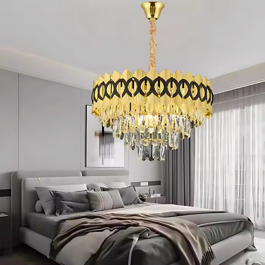 Crystal Chandelier Pierrefonds Petito 3XE14, 30 cm átmérőjű, arany, állítható magasság