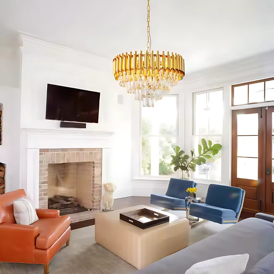 Crystal Chandelier Versailles Eleganza 8x E14, 49 cm átmérőjű, arany, állítható magasság