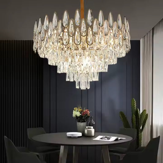 Crystal Chandelier Alhambra Eleganza 8x E14, 49 cm átmérőjű, fényes arany, állítható magasság